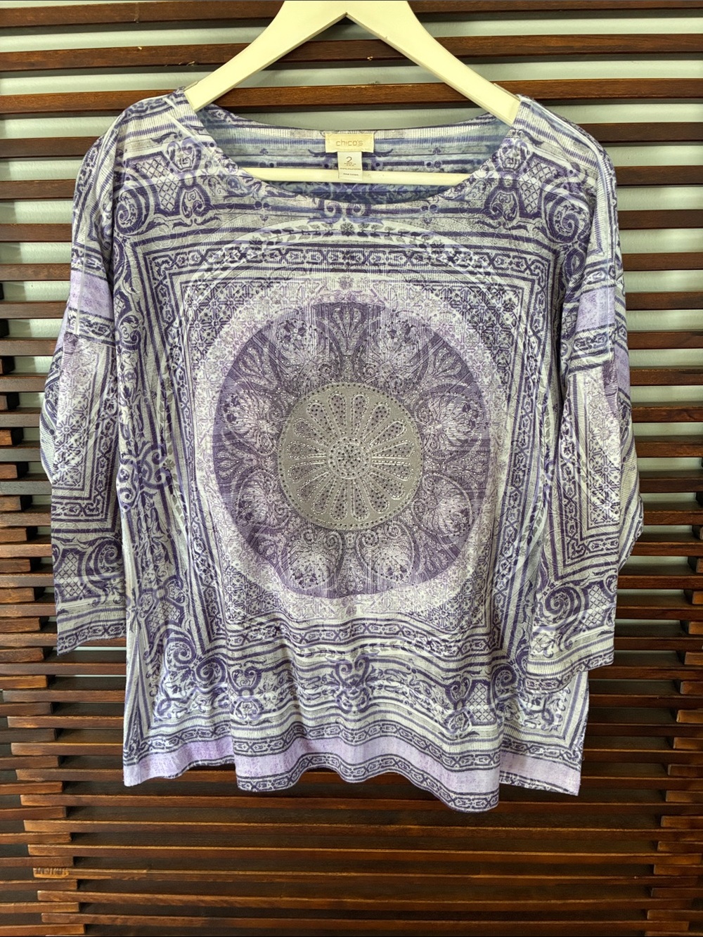 🎉NEW LISTING!🎉Chico's Lavender Medallion Boatneck Tunic